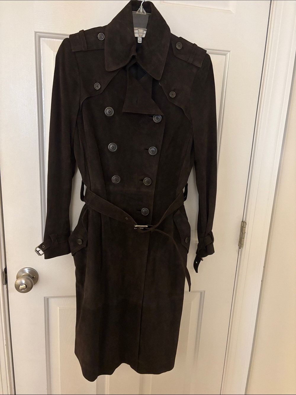 Rebecca Minkoff Dark Brown Soft Suede Trench Coat